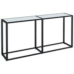 vidaXL Table console Marbre blanc 160x35x75 5 cm Verre trempé