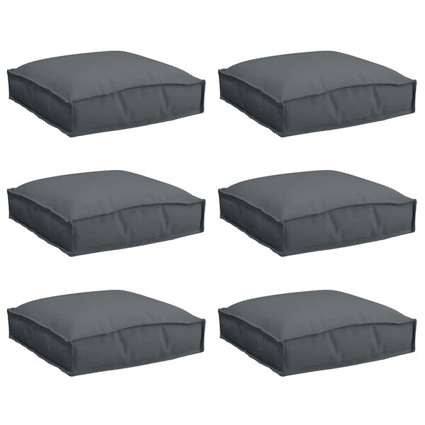 vidaXL Coussin pour assise de palette 6 Pièces Anthracite 40 x 40 x 8 cm