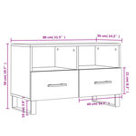vidaXL Meuble TV Blanc 80x36x50 cm Bois d'ingénierie