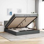 VidaXL Cadre de lit ottoman avec matelas gris foncé 200x200cm tissu
