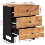 vidaXL Table de chevet 50x33x62cm Bois d'acacia solide et d'ingénierie