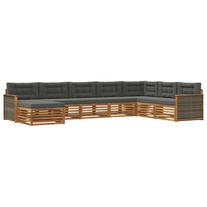vidaXL Ensemble de canapés d'extérieur 8 Pièces Naturel et Anthracite