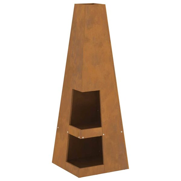 vidaXL Braise Marron 35 x 35 x 100 cm Acier