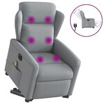 vidaXL Fauteuil inclinable de massage électrique Gris clair Tissu