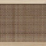 vidaXL Meuble TV Noir 105x30x40cm Bois de pin massif et rotin naturel