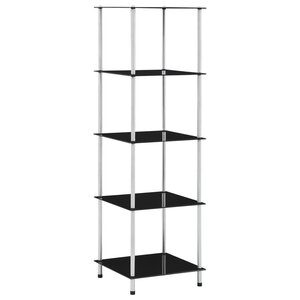 vidaXL Étagère 5 niveaux Noir 40x40x130 cm Verre trempé