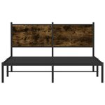 vidaXL Cadre de lit en métal sans matelas chêne fumé 140x190 cm