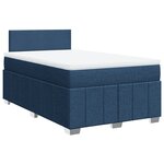 vidaXL Sommier à lattes de lit avec matelas bleu 120x190 cm tissu