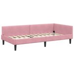 vidaXL Cadre de lit d'angle Rose 90 x 200 cm Velours et bois stratifié