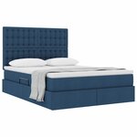 vidaXL Lit avec rangement et matelas Bleu 140 x 200 cm Polyester