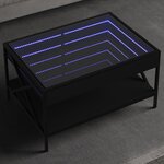 vidaXL Table basse avec LED infini noir 70x50x38 cm