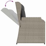 vidaXL Banc de jardin avec coussin Gris clair Poly rotin