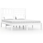 vidaXL Cadre de lit sans matelas blanc bois de pin massif 140x190 cm