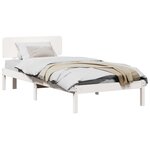 vidaXL Cadre de lit avec tête de lit Blanc 75 x 190 cm Pin massif
