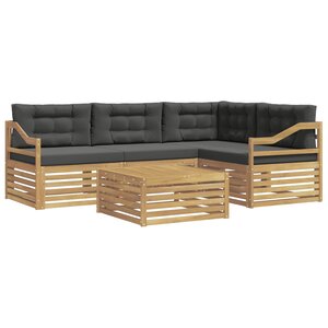 vidaXL Ensemble de canapés d'extérieur 5 Pièces Blanc et anthracite