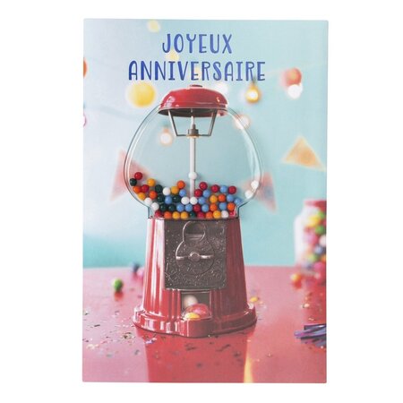 Carte anniversaire distributeur de bonbons - draeger paris