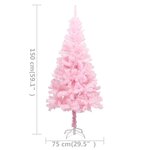vidaXL Arbre de Noël artificiel pré-éclairé et boules rose 150 cm PVC