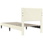 vidaXL Cadre de lit Crème 90 x 190 cm Tissu en velours côtelé