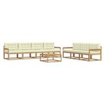 vidaXL Ensemble de canapés d'extérieur 7 Pièces Blanc et crème