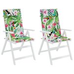 vidaXL Coussins de chaise à dossier haut lot de 2 multicolore