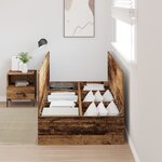 vidaXL Cadre de lit de rangement en vieux bois 90x190 cm en bois d'ingénierie