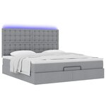 VidaXL Cadre de lit ottoman et matelas gris clair 180x200 cm tissu