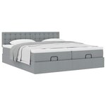 VidaXL Cadre de lit ottoman et matelas gris clair 160x200cm tissu