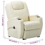 vidaXL Fauteuil Crème Similicuir