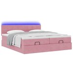 vidaXL Cadre de lit ottoman avec matelas rose 160x200 cm velours