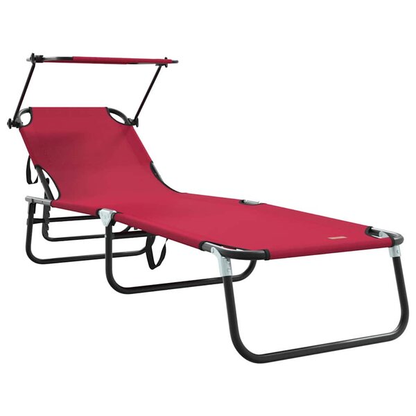 vidaXL Chaise longue pliante Rouge 190 x 57 x 81 cm oxford