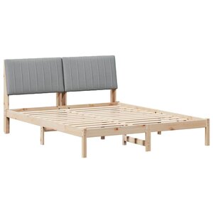 vidaXL Cadre de lit avec tête de lit Marron 160 x 200 cm Pin massif