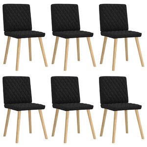 vidaXL Chaises à manger lot de 6 noir tissu