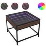 vidaXL Table basse avec LED Infinity chêne marron 50x50x41 cm