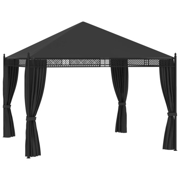 vidaXL Belvédère avec rideaux 3 5x3 5x3 1 m Anthracite