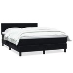 vidaXL Sommier à lattes de lit avec matelas noir 160x210 cm velours