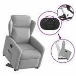 vidaXL Fauteuil inclinable électrique gris nuage tissu