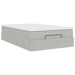 vidaXL Cadre de lit ottoman et matelas gris clair 120x200 cm velours