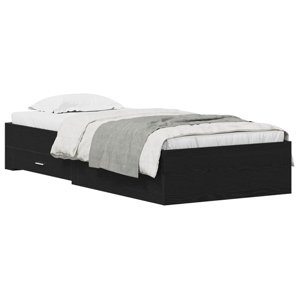 vidaXL Cadre de lit Chêne noir 100 x 200 cm Bois d'ingénierie