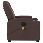 vidaXL Fauteuil de massage inclinable électrique Marron foncé Tissu