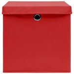 vidaXL Boîtes de rangement et couvercles 10 Pièces Rouge 32x32x32cm Tissu