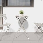 vidaXL Table bistrot Beige Ø 50 x 71 cm Acier revêtu de poudre