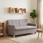 vidaXL Canapé-lit escamotable Taupe Tissu