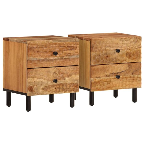 vidaXL Tables de chevet 2 Pièces 40x33x46 cm Bois d'acacia massif