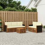 vidaXL Ensembles de canapés avec coussin 6 Pièces Bois d'Acacia Massif