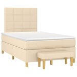 vidaXL Sommier à lattes de lit avec matelas Crème 120x200 cm Tissu