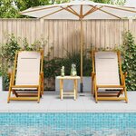 vidaXL Chaise de plage avec coussin 2 Pièces Marron 61.5 x 123 x 82cm