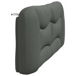 vidaXL Coussin de tête de lit Hvar gris foncé 193 cm tissu