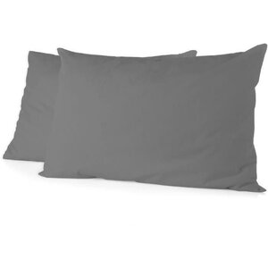 2 taies d'oreiller - 50 x 70 cm - Gris anthracite