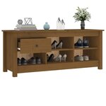vidaXL Armoire à chaussures Marron miel 110x38x45 5 cm Bois pin massif