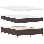 Lit à sommier avec matelas vidaXL Marron foncé 140x200 cm Tissu